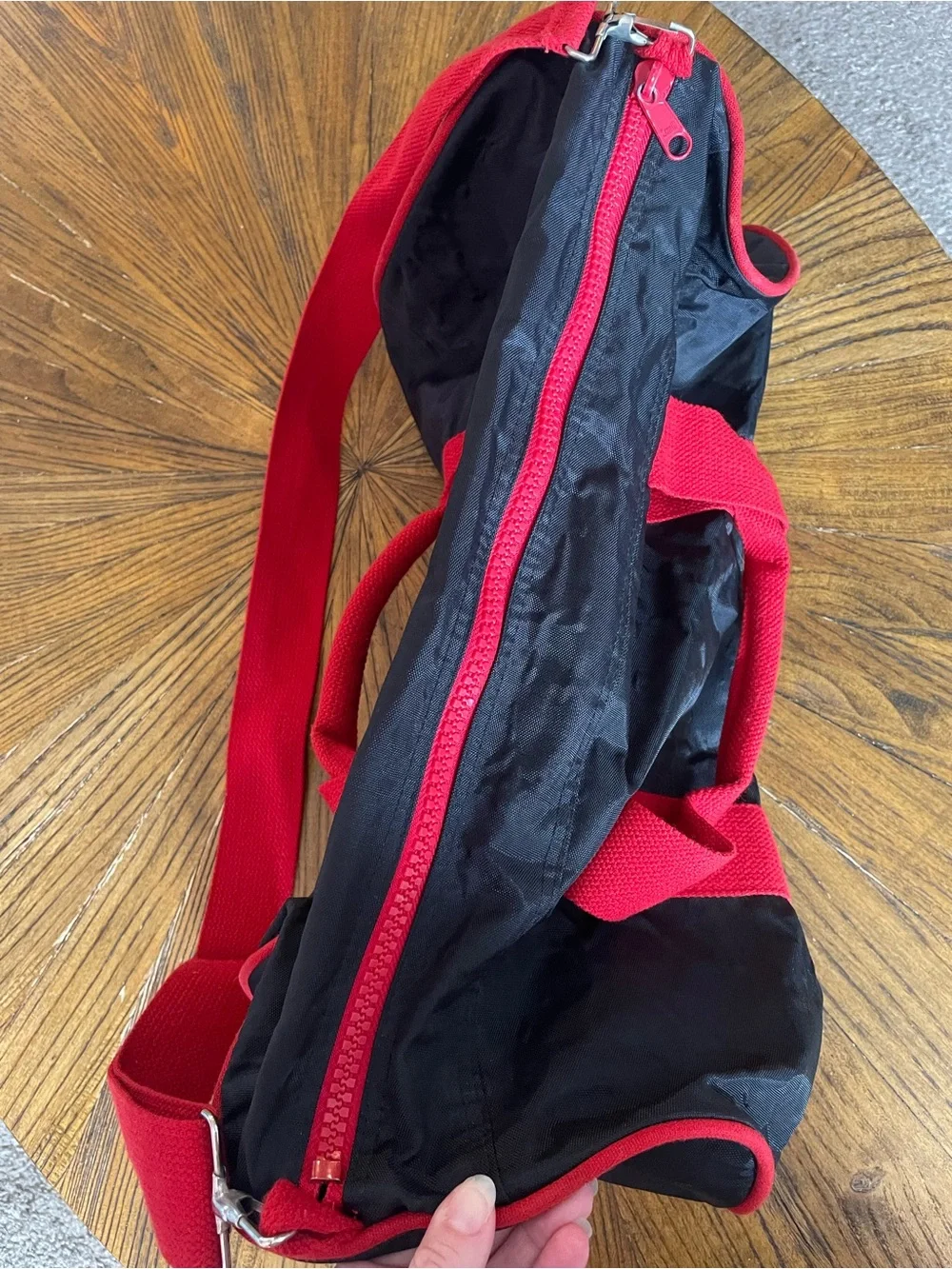 Vintage Benson & Hedges Black Duffel Bag with Red Straps